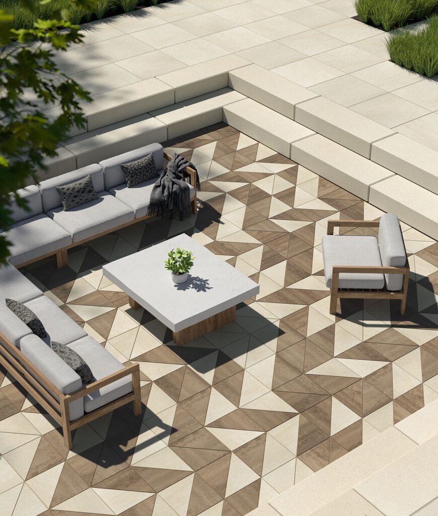 Patio-Conversation-Pit-with-custom-stonework-and-Tiling