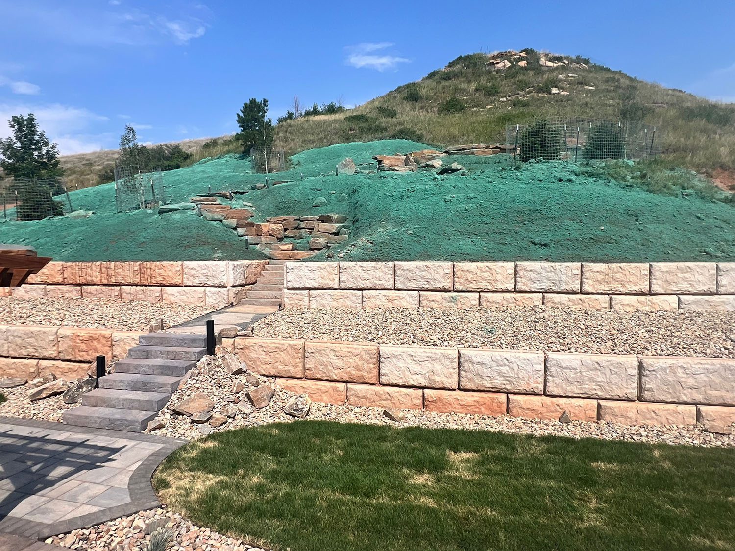 The Overlook Project Hillside with grass seeding