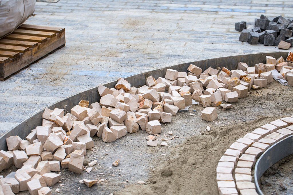 selection of custom stone blocks for paver patio