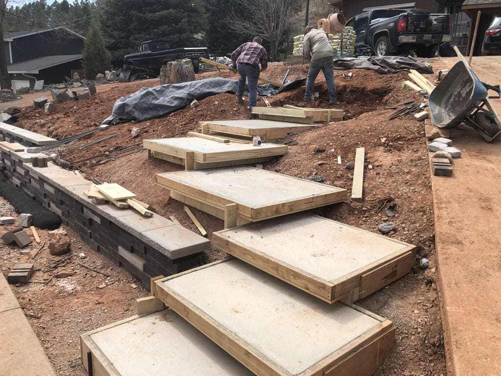 Custom Stair Walkway with Landscaping Installation